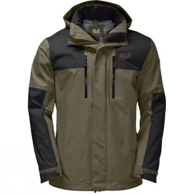 Jack Wolfskin Jasper Flex - Férfi Dzseki - Olivazöld (Magyarország YPV513648)